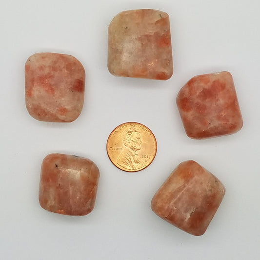 SUNSTONE TUMBLED GEMSTONES | 5 pc set