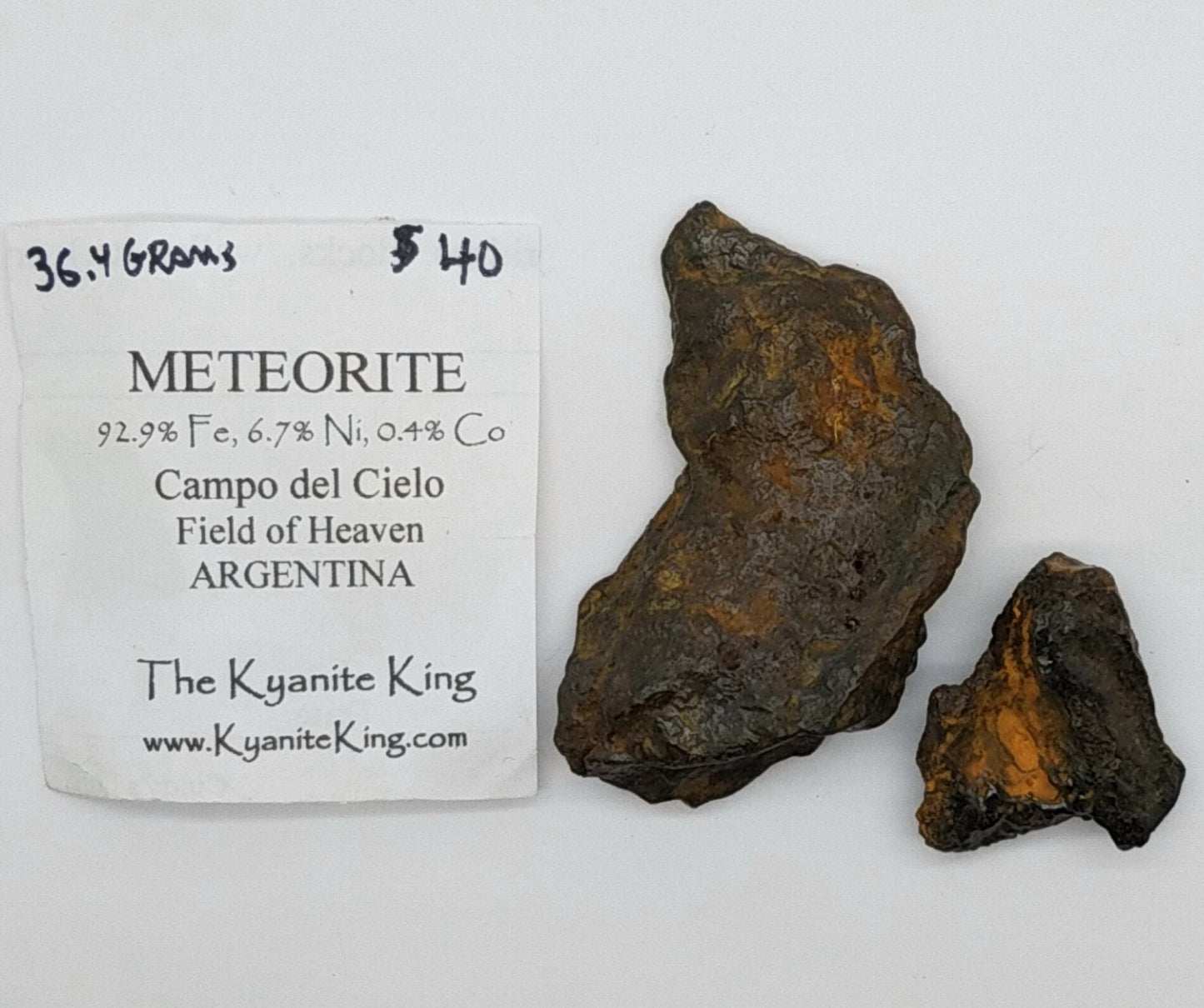 Meteorite Specimens 2 Piece Campo del Cielo | 36.4GR