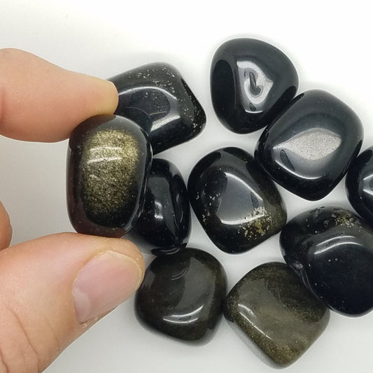 Golden Sheen Black Obsidian | Tumbled Stones Small 1 Piece