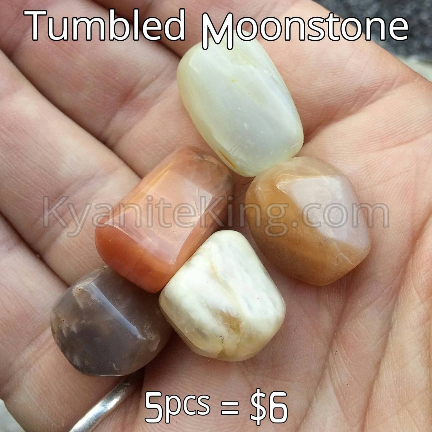 Moonstone Tumbled Gemstone | 5 pc set | Multi color
