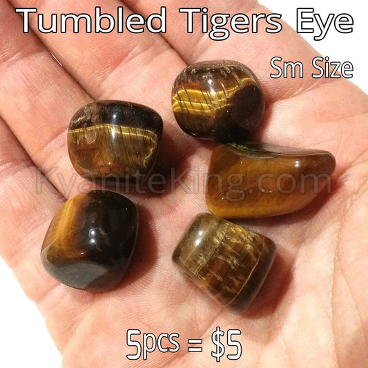 Tigers Eye Tumbled Gemstones 5 piece