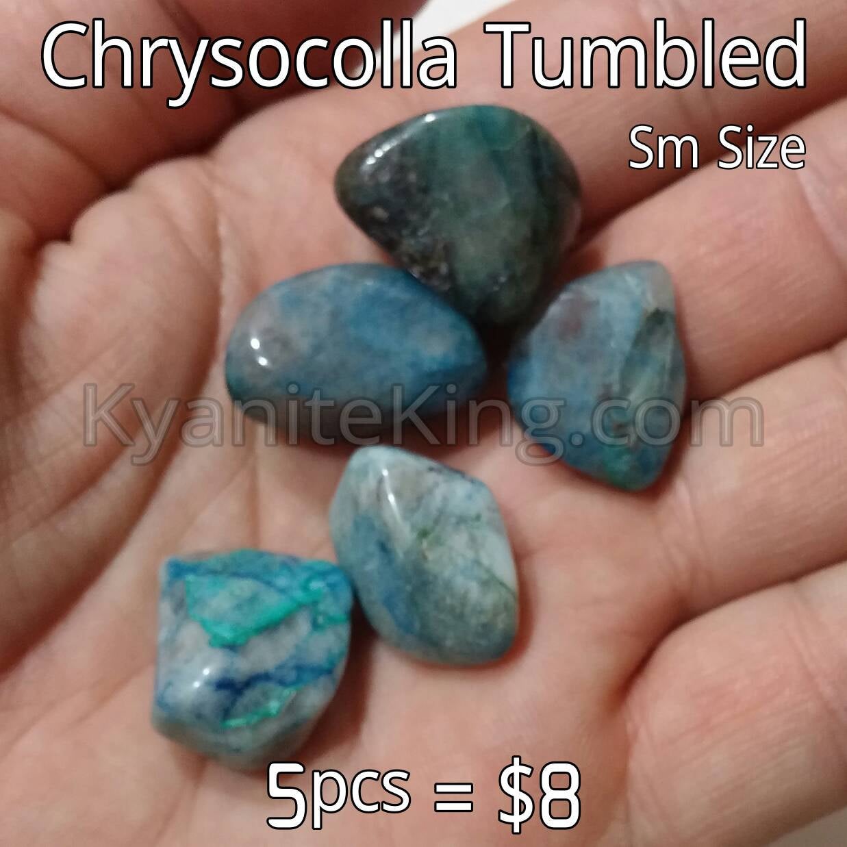 Chrysocolla Tumbled Gemstones | 5 pc set | Small Size