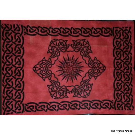 sm tapestry celtic sun design red
